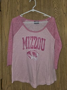 Pro Player Pink Raglan Mizzou Long Sleeve Tee